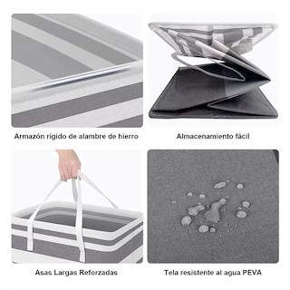 Foto 4 | Cesto de Ropa Eo Safe Imports Gris 2 Piezas
