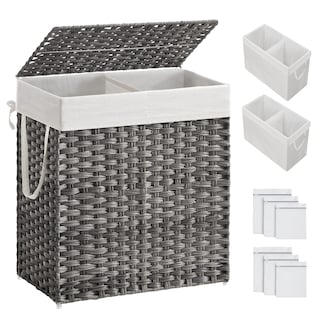 Foto 1 | Cesto De Ropa Songmics 110 L Con Tapa Y 2 Bolsas Forradas, Color Gris Ulcb52wg - Venta Internacional.