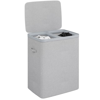 Foto 1 | Cesto De Ropa Sucia Con Tapa Mu:4life 6h-201-e Gris Claro Plegable De 100l Con 2 Bolsas Extraíbles