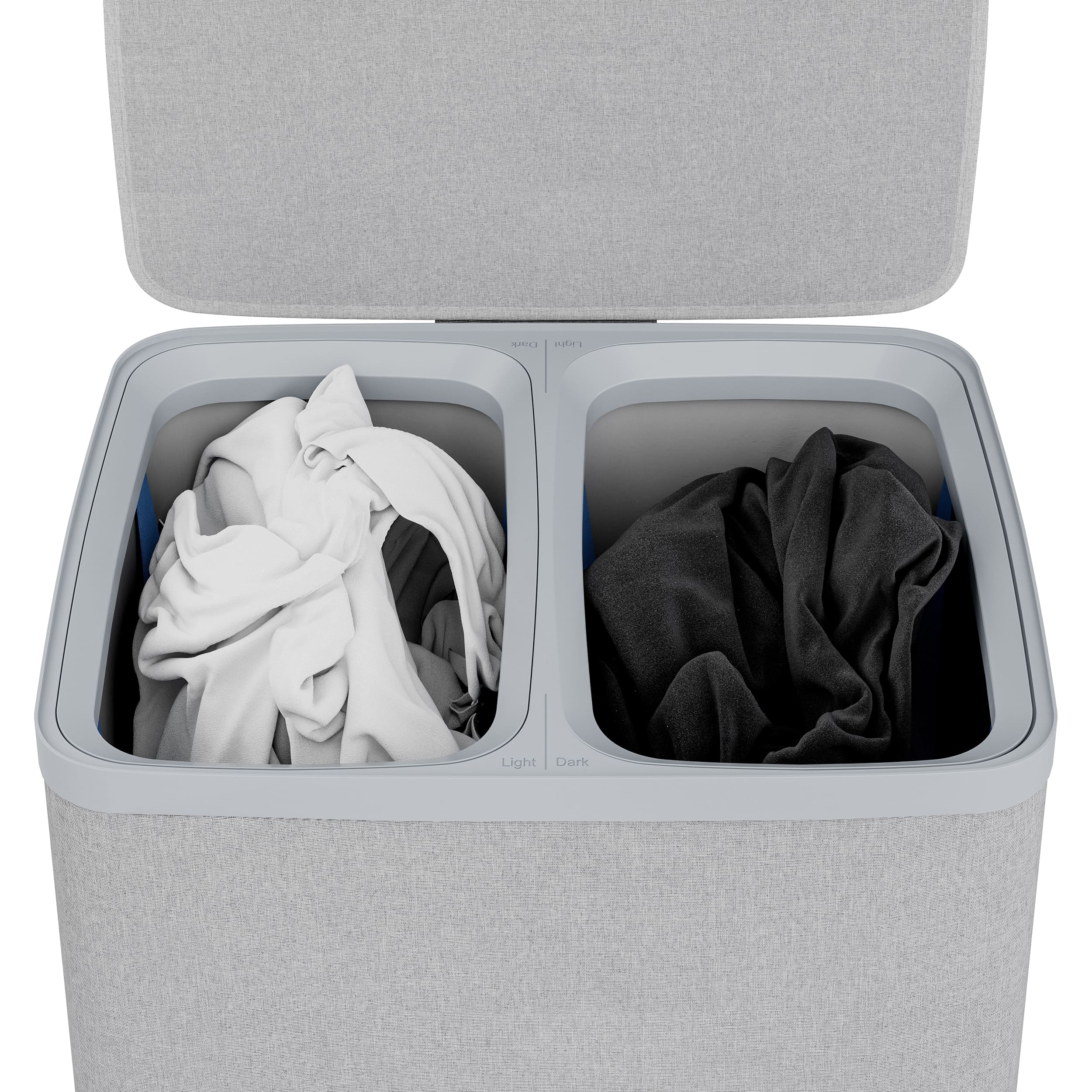 Foto 3 | Cesto De Ropa Sucia Con Tapa Mu:4life 6h-201-e Gris Claro Plegable De 100l Con 2 Bolsas Extraíbles