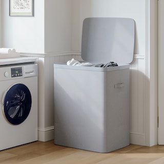 Foto 7 | Cesto De Ropa Sucia Con Tapa Mu:4life 6h-201-e Gris Claro Plegable De 100l Con 2 Bolsas Extraíbles