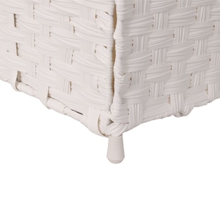Foto 2 | Cesto De Lavandería De Ratán Sintético Mu:4life 110l-2divi-b Blanco Con Bolsa Dividida Y Tapa Plegable
