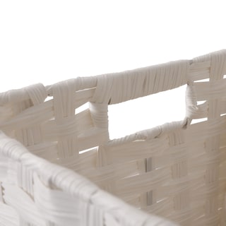 Foto 3 | Cesto De Lavandería De Ratán Sintético Mu:4life 110l-2divi-b Blanco Con Bolsa Dividida Y Tapa Plegable