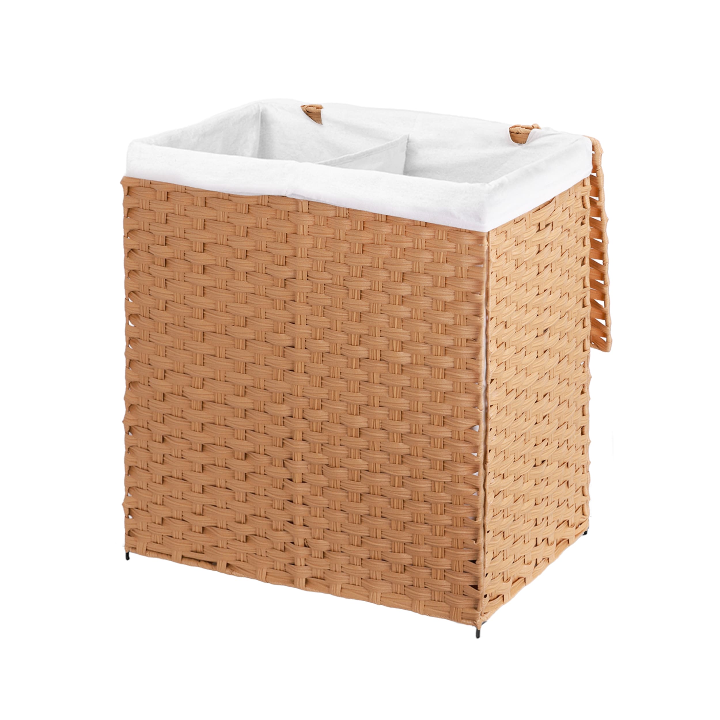 Foto 2 | Cesto De Lavandería De Ratán Sintético Mu:4life 110l-2divi-n  Natural Con Bolsa Dividida Y Tapa Plegable