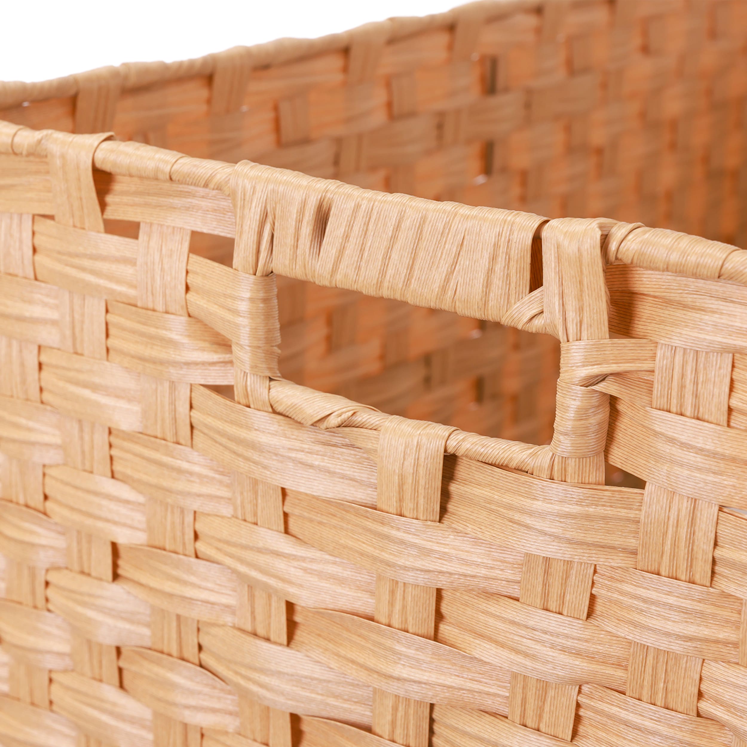 Foto 4 pulgar | Cesto De Lavandería De Ratán Sintético Mu:4life 110l-2divi-n  Natural Con Bolsa Dividida Y Tapa Plegable