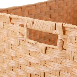 Foto 3 | Cesto De Lavandería De Ratán Sintético Mu:4life 110l-2divi-n Natural Con Bolsa Dividida Y Tapa Plegable