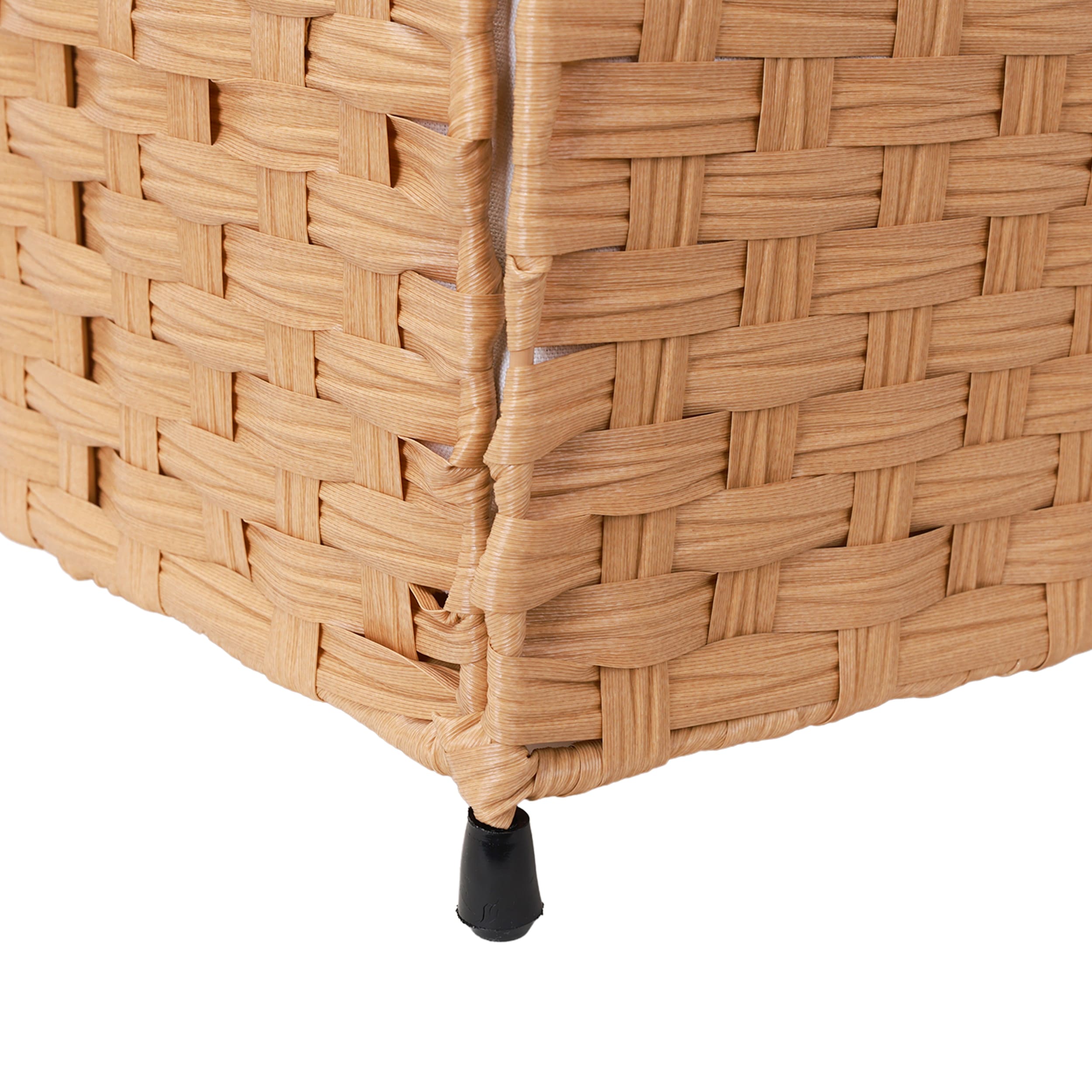 Foto 5 pulgar | Cesto De Lavandería De Ratán Sintético Mu:4life 110l-2divi-n  Natural Con Bolsa Dividida Y Tapa Plegable