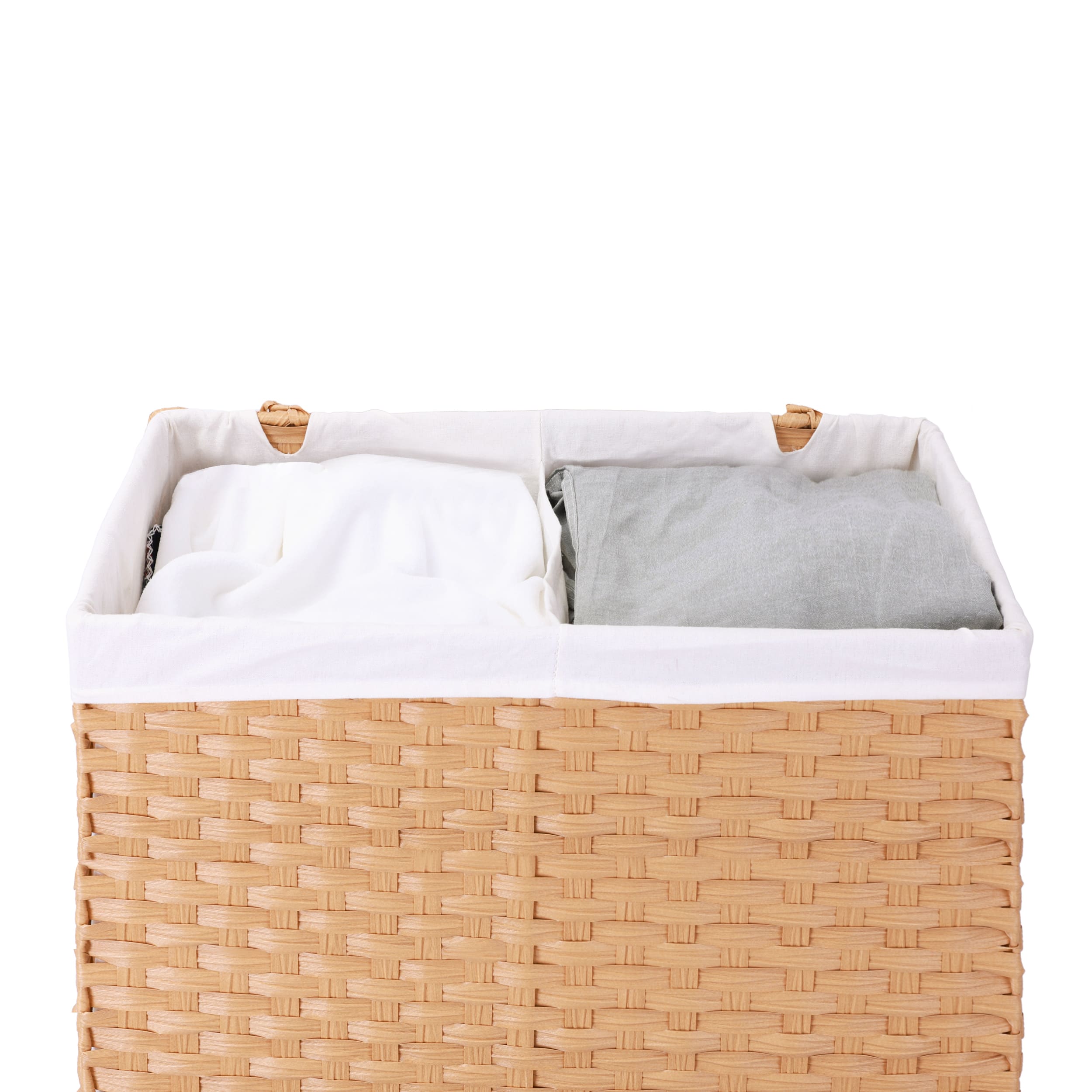 Foto 5 | Cesto De Lavandería De Ratán Sintético Mu:4life 110l-2divi-n  Natural Con Bolsa Dividida Y Tapa Plegable