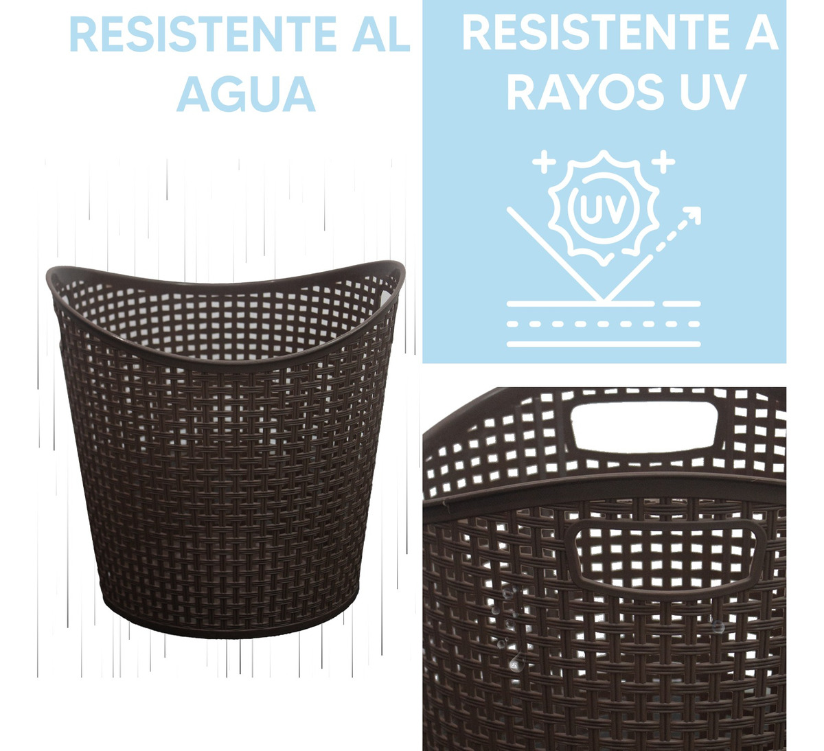 Foto 4 pulgar | Jauz Cesto De Ropa Redondo Con Agarraderas Capacidad 30l