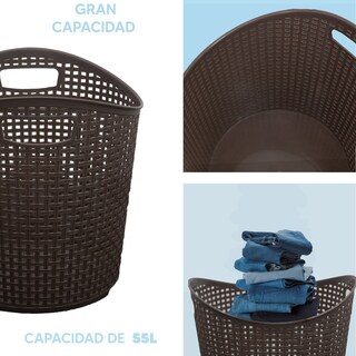 Foto 5 | Jauz Cesto De Ropa Redondo Con Agarraderas Capacidad 30l