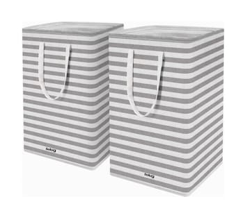 Foto 1 | Cestos Plegables Grandes 2 Piezas Gris Con Blanco 75lt Belug