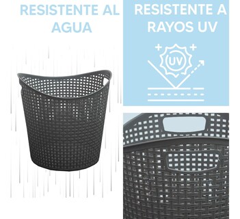 Foto 4 | Jauz Cesto De Ropa Redondo Con Agarraderas Capacidad 30l