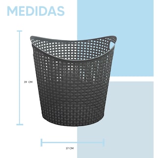 Foto 7 | Jauz Cesto De Ropa Redondo Con Agarraderas Capacidad 30l
