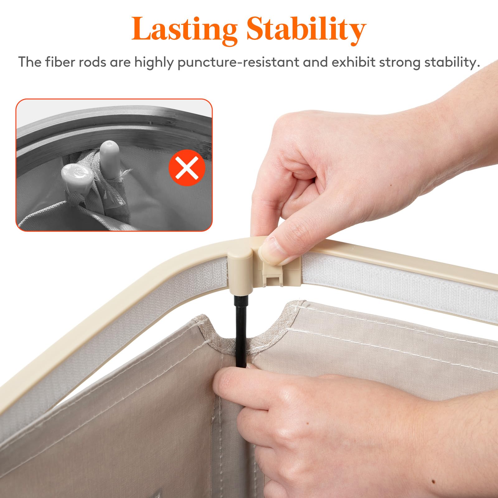 Foto 3 pulgar | Cesto De Ropa Lifewit De 100 Litros Con Tapa Y Bolsa Extraíble, Color Beige - Venta Internacional.