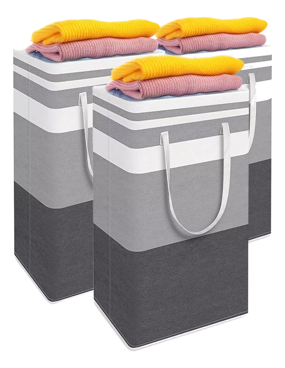Foto 3 pulgar | 3 Pz Cesto Grande Para Ropa Sucia Y Lavandería Plegable + Termo De Agua De Regalo Güish