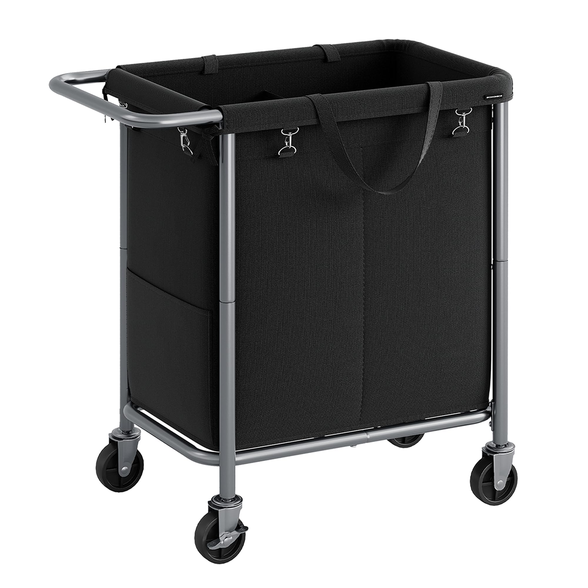 Foto 1 | Cesta De Lavandería Songmics Rolling 140 L Con Ruedas Y 2 Secciones - Venta Internacional.