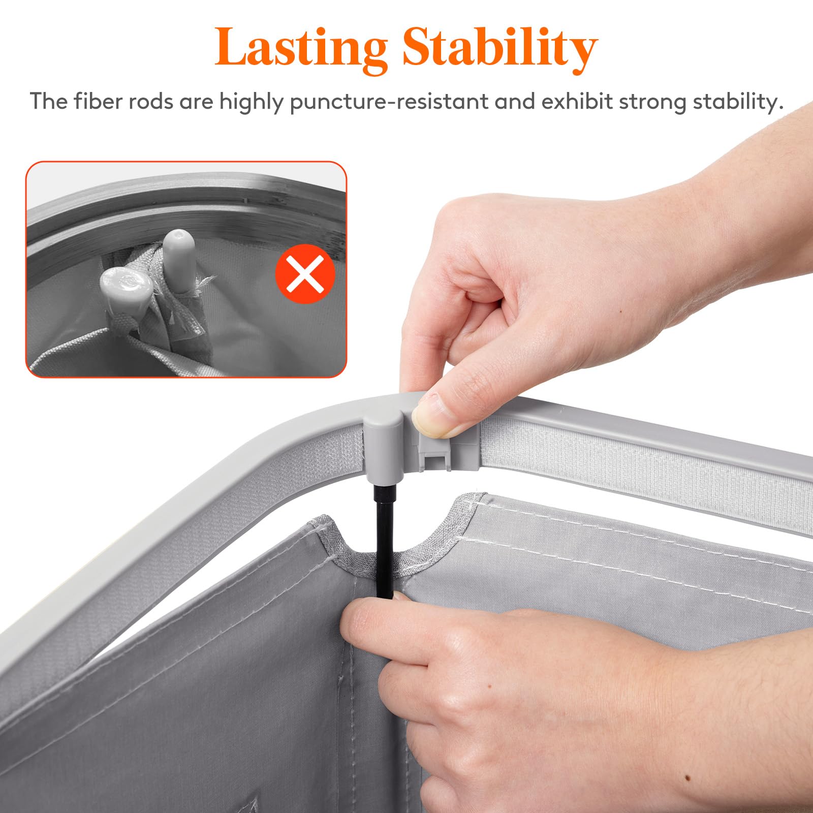 Foto 2 | Cesto De Ropa Lifewit De 100 Litros Con Tapa Y Bolsa Extraíble, Color Gris Claro - Venta Internacional.