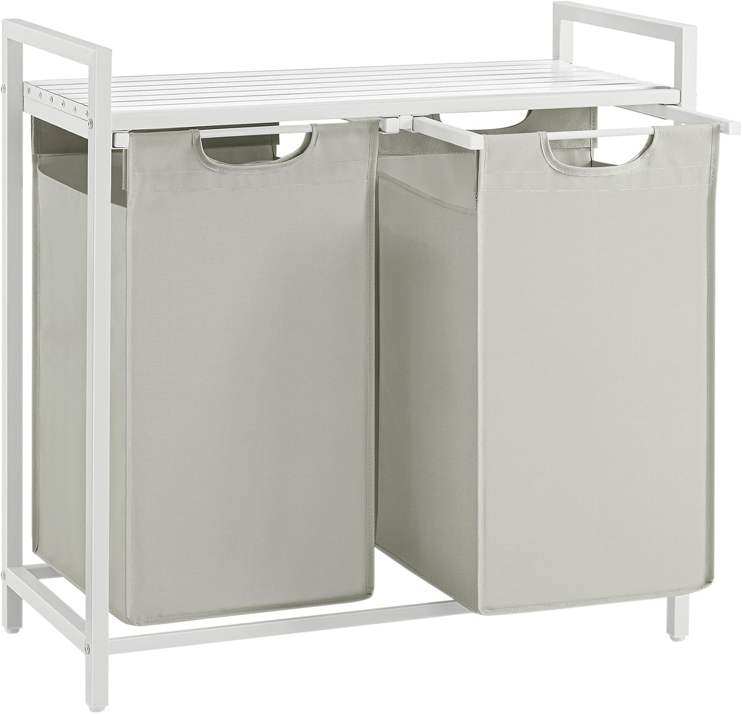 Cesto De Ropa Vasagle 46 L Con 2 Compartimentos Blanco/claro G