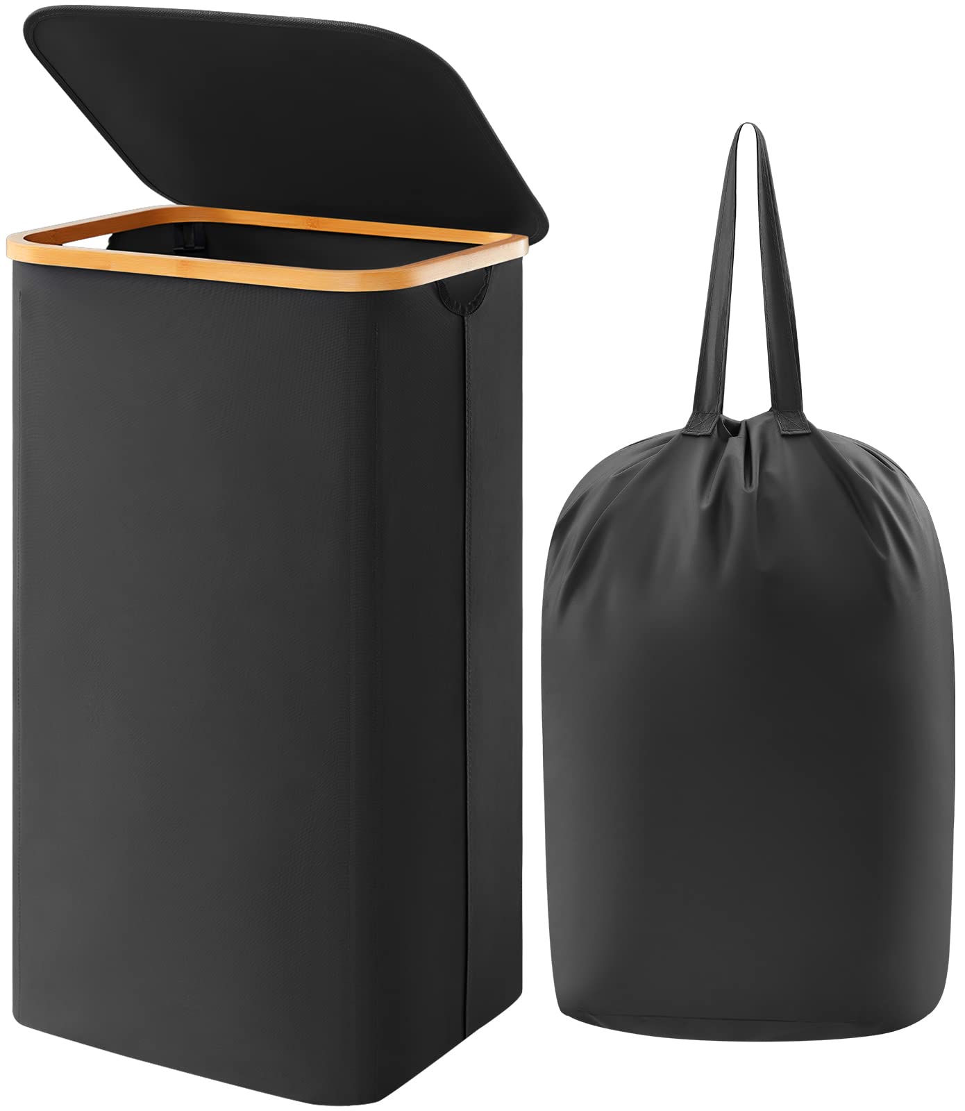 Foto 2 pulgar | Cesto De Ropa Lifewit De 100 Litros Con Tapa Y Bolsa Extraíble, Color Negro - Venta Internacional.
