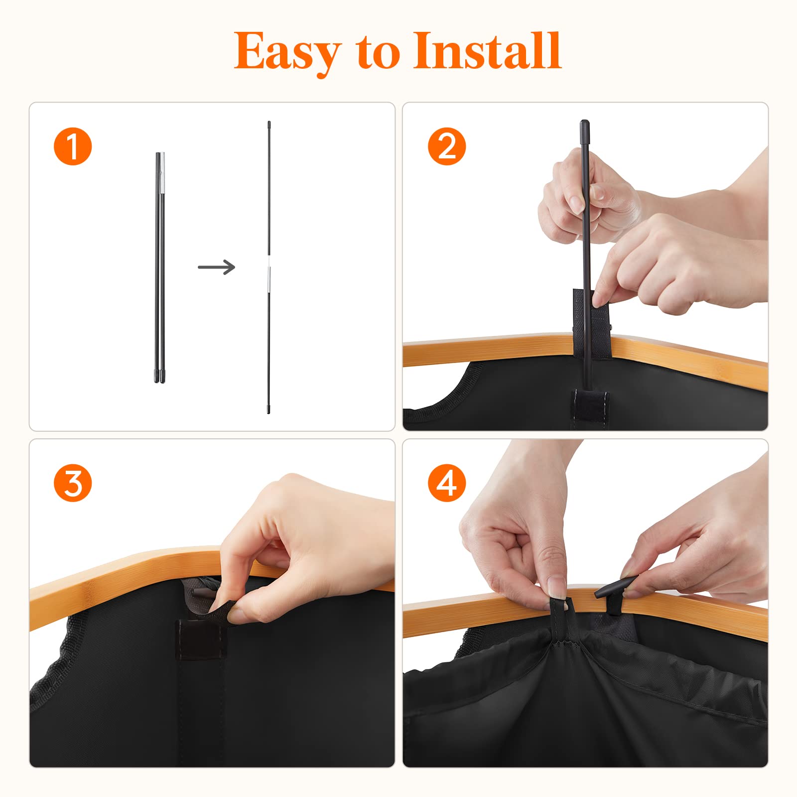 Foto 6 pulgar | Cesto De Ropa Lifewit De 100 Litros Con Tapa Y Bolsa Extraíble, Color Negro - Venta Internacional.