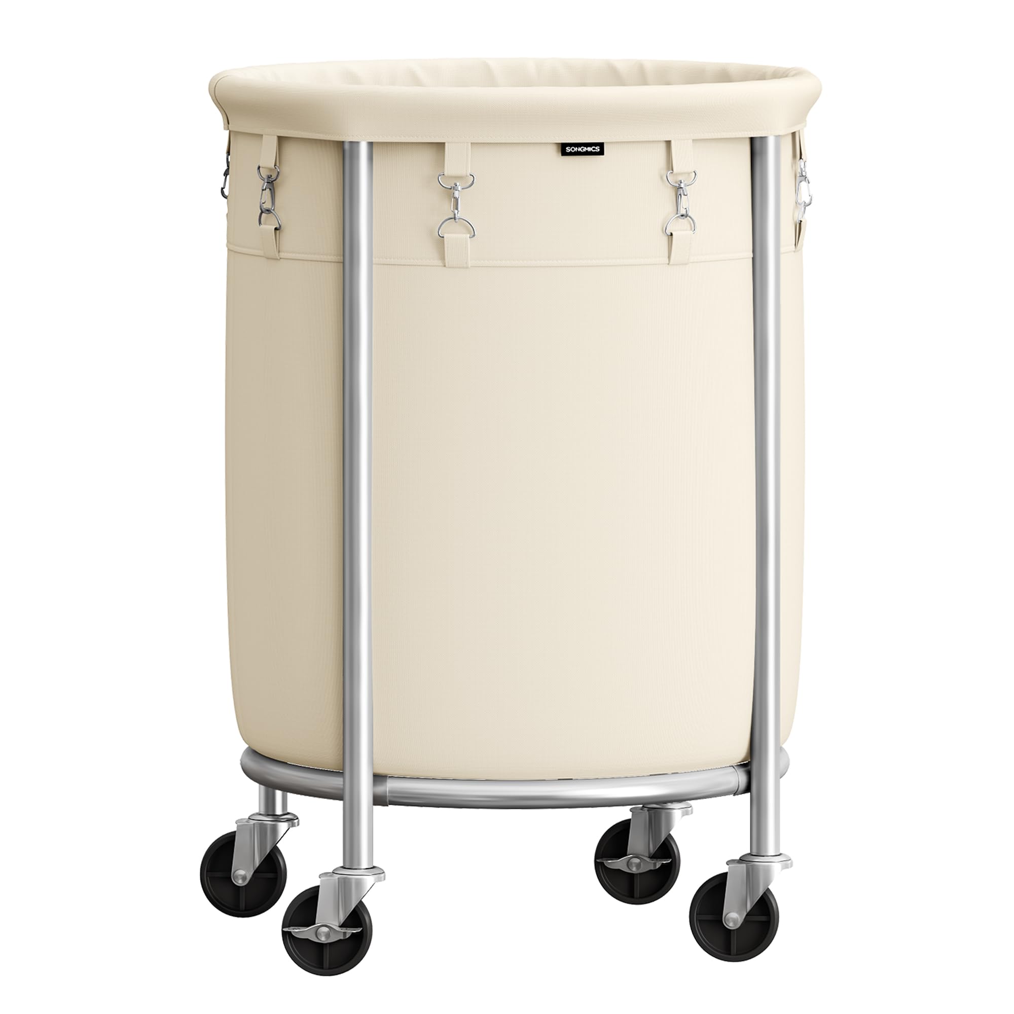 Foto 2 pulgar | Cesta De Lavandería Songmics Rolling 110 L Con Ruedas Y Bolsa, Color Crema - Venta Internacional.