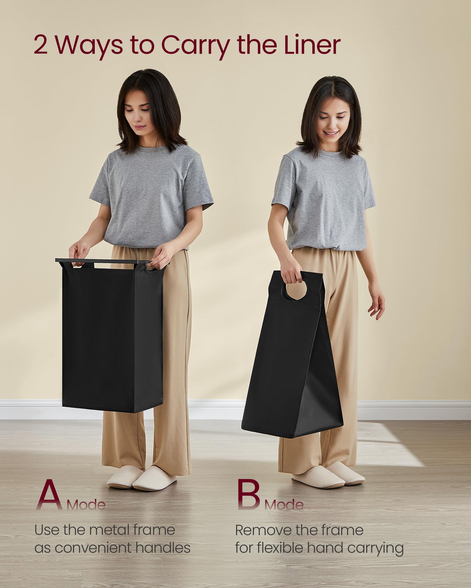 Foto 7 pulgar | Clasificador De Ropa Vasagle, Con 4 Bolsas, 40 L, Estilo Rústico - Venta Internacional.