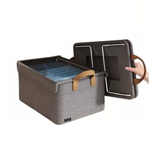 Foto 1 | Cajas Organizadoras De Tela Con Tapa Y Soporte De Acero Belug 2pcs Café Oscuro