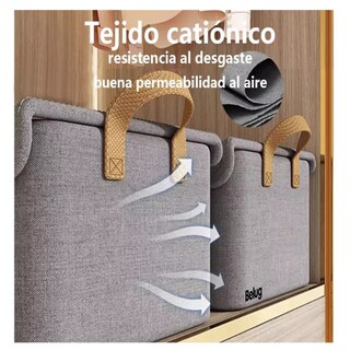 Foto 2 | Cajas Organizadoras De Tela Con Tapa Y Soporte De Acero Belug 2pcs Café Oscuro