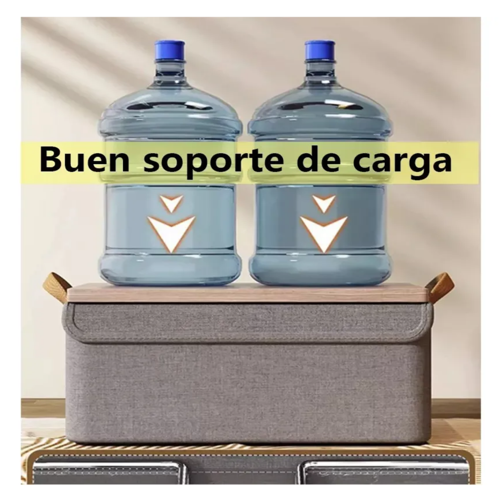 Foto 5 pulgar | Cajas Organizadoras De Tela Con Tapa Y Soporte De Acero Belug 2pcs Café Oscuro