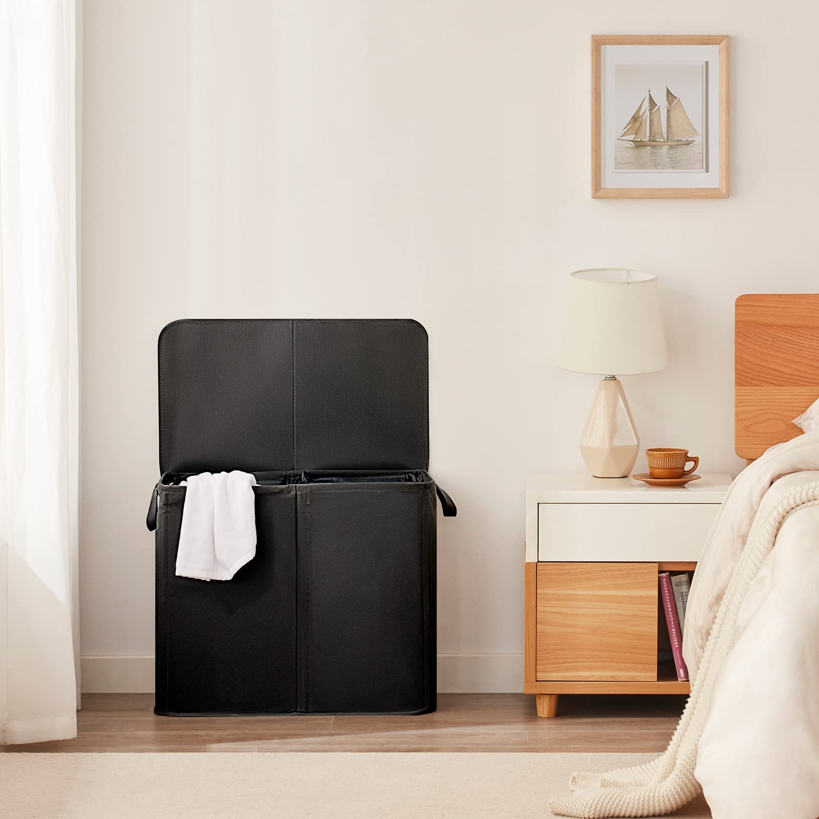 Foto 8 pulgar | Cesto De Ropa Lifewit Doble Con Tapa Y Bolsas Extraíbles 136 L - Venta Internacional.