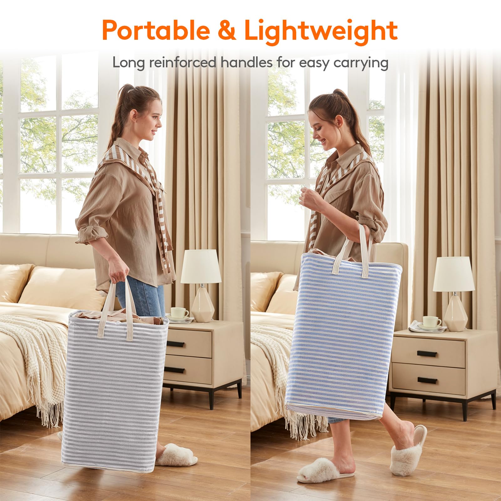 Foto 6 pulgar | Cesto De Ropa Lifewit, Grande, Plegable, 80 L, Paquete De 2, Gris Y Azul - Venta Internacional.