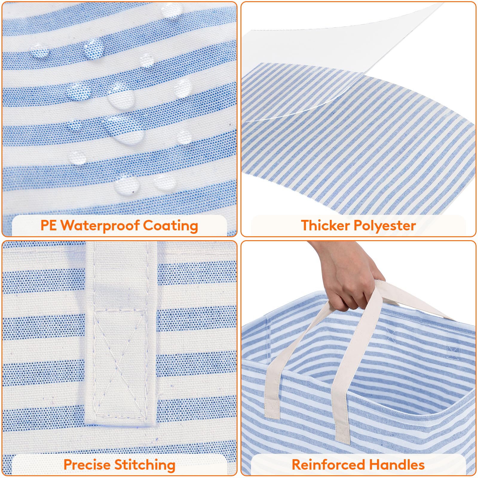 Foto 7 pulgar | Cesto De Ropa Lifewit, Grande, Plegable, 80 L, Paquete De 2, Gris Y Azul - Venta Internacional.