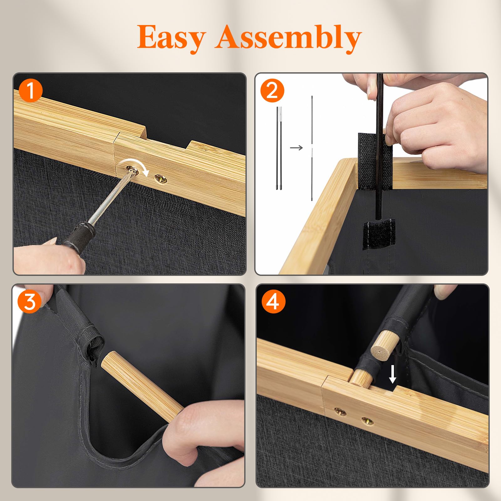 Foto 7 pulgar | Cesto De Ropa Lifewit 160 L Doble Con Tapa De Bambú Negro - Venta Internacional.