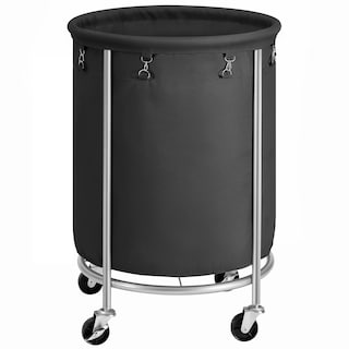 Foto 1 | Cesto De Ropa Songmics Con Ruedas 170l Negro Y Plateado - Venta Internacional.