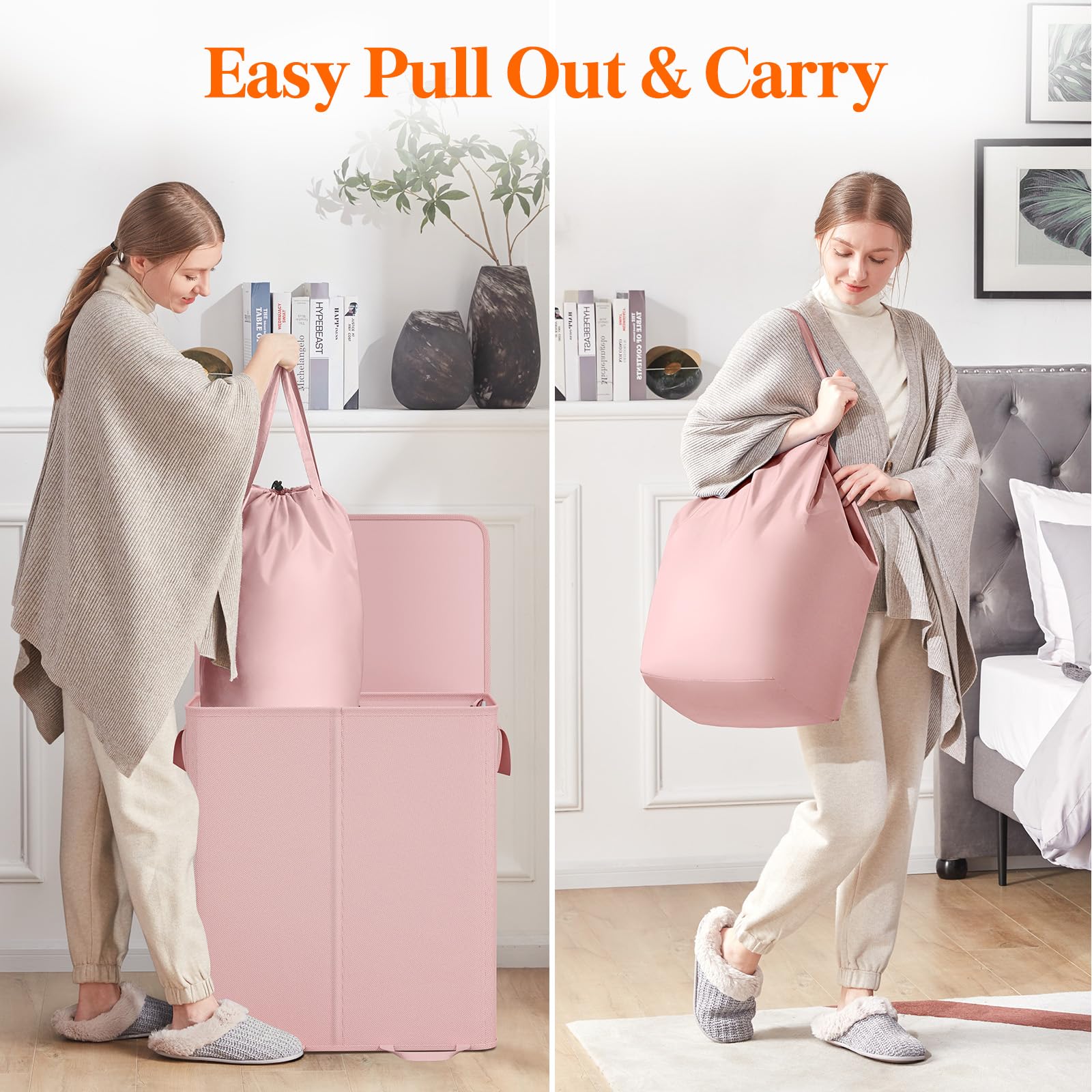 Foto 5 pulgar | Cesto De Ropa Lifewit Doble Con Tapa Y 2 Bolsas Extraíbles De 136 L - Venta Internacional.