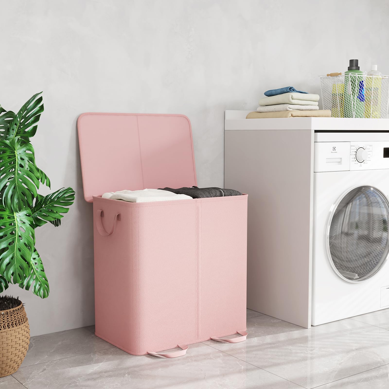 Foto 7 pulgar | Cesto De Ropa Lifewit Doble Con Tapa Y 2 Bolsas Extraíbles De 136 L - Venta Internacional.