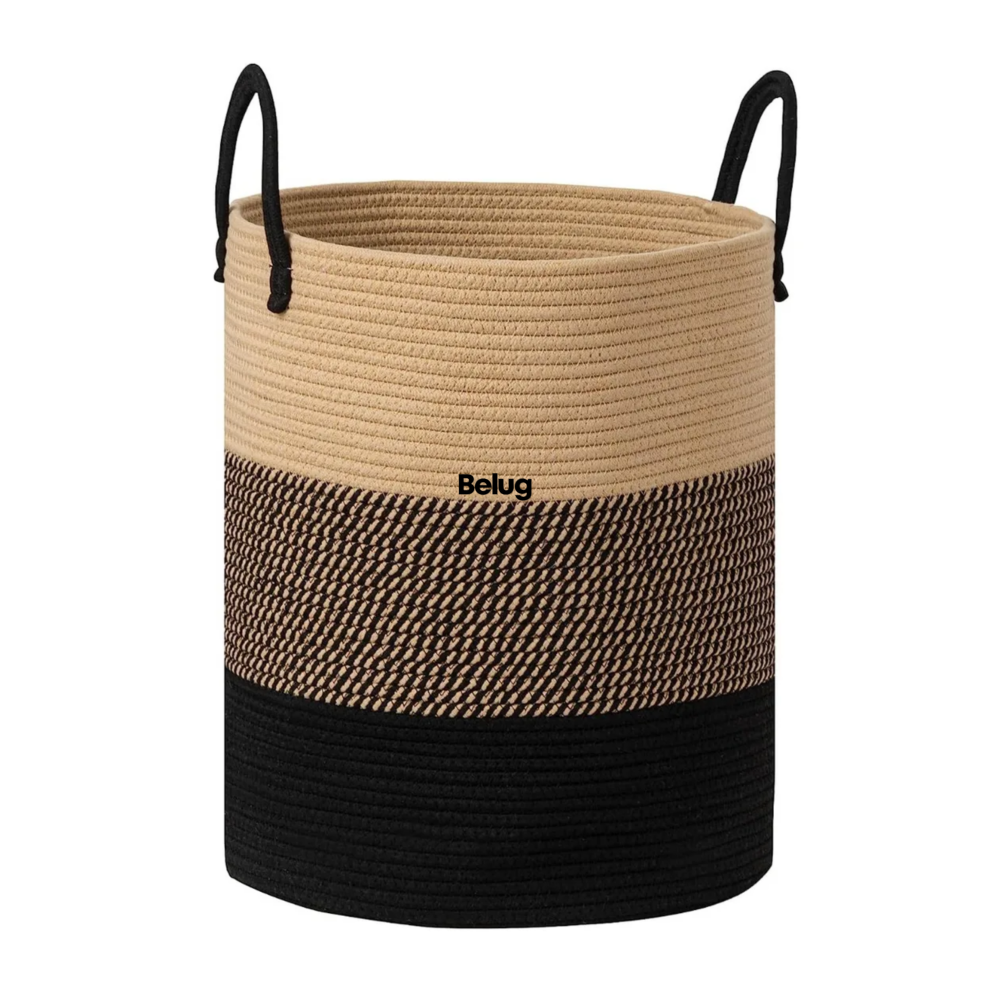 Foto 2 pulgar | Cesto De Ropa Sucia De Cuerda Tejida Con Asas Belug, Cesto De Ropa Café