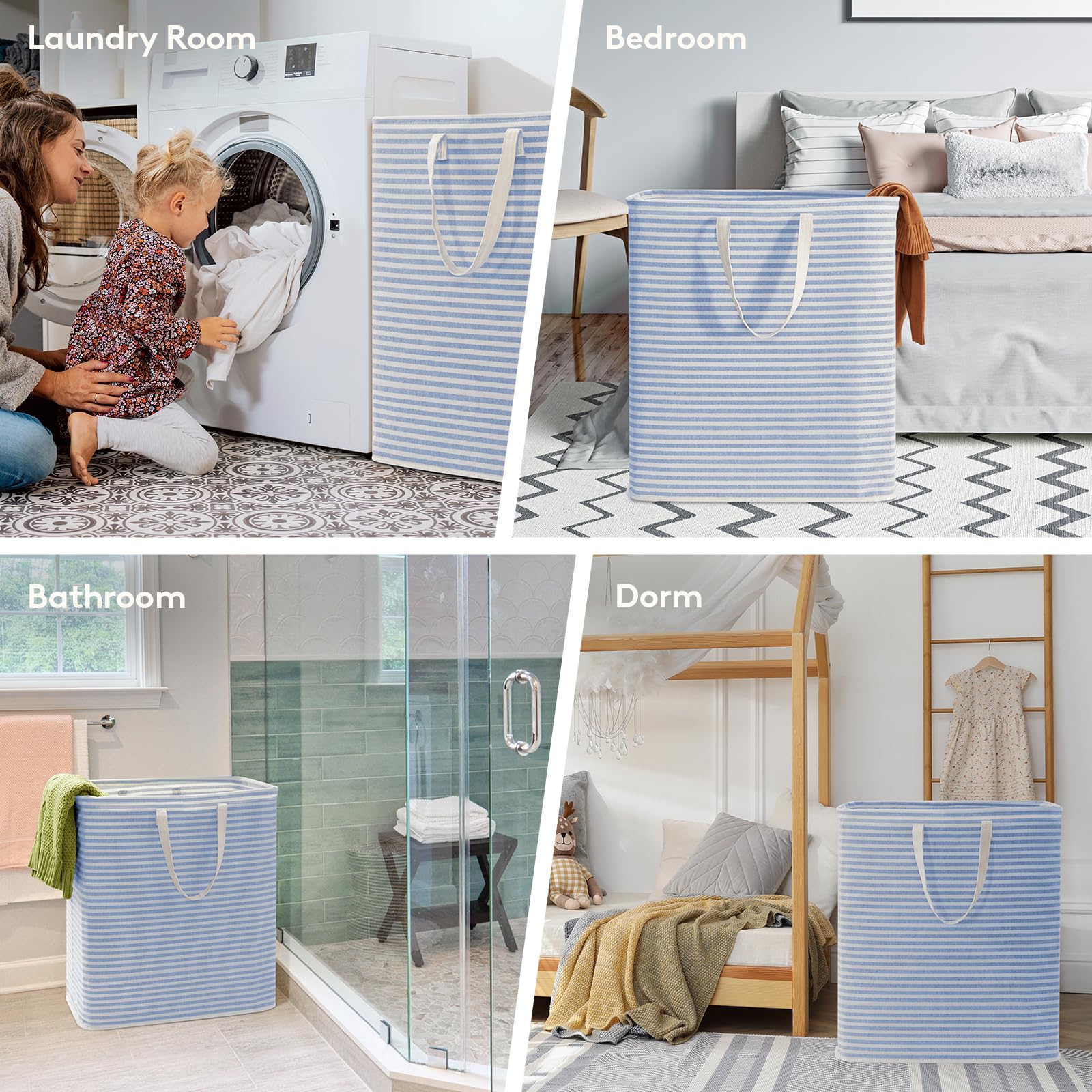 Foto 7 | Cesto de Ropa Lifewit a Rayas 2 Piezas - Venta Internacional