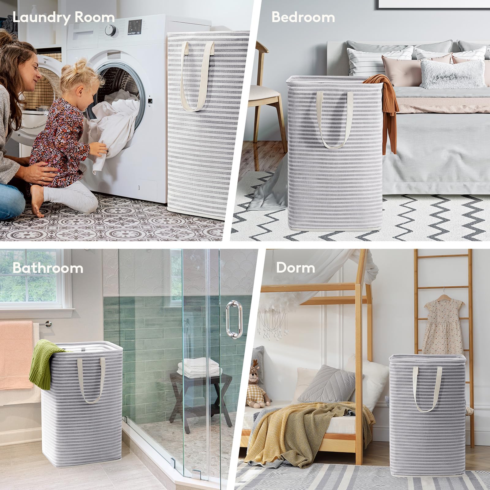Foto 7 | Cesto de Ropa Lifewit 3 Piezas Grises - Venta Internacional