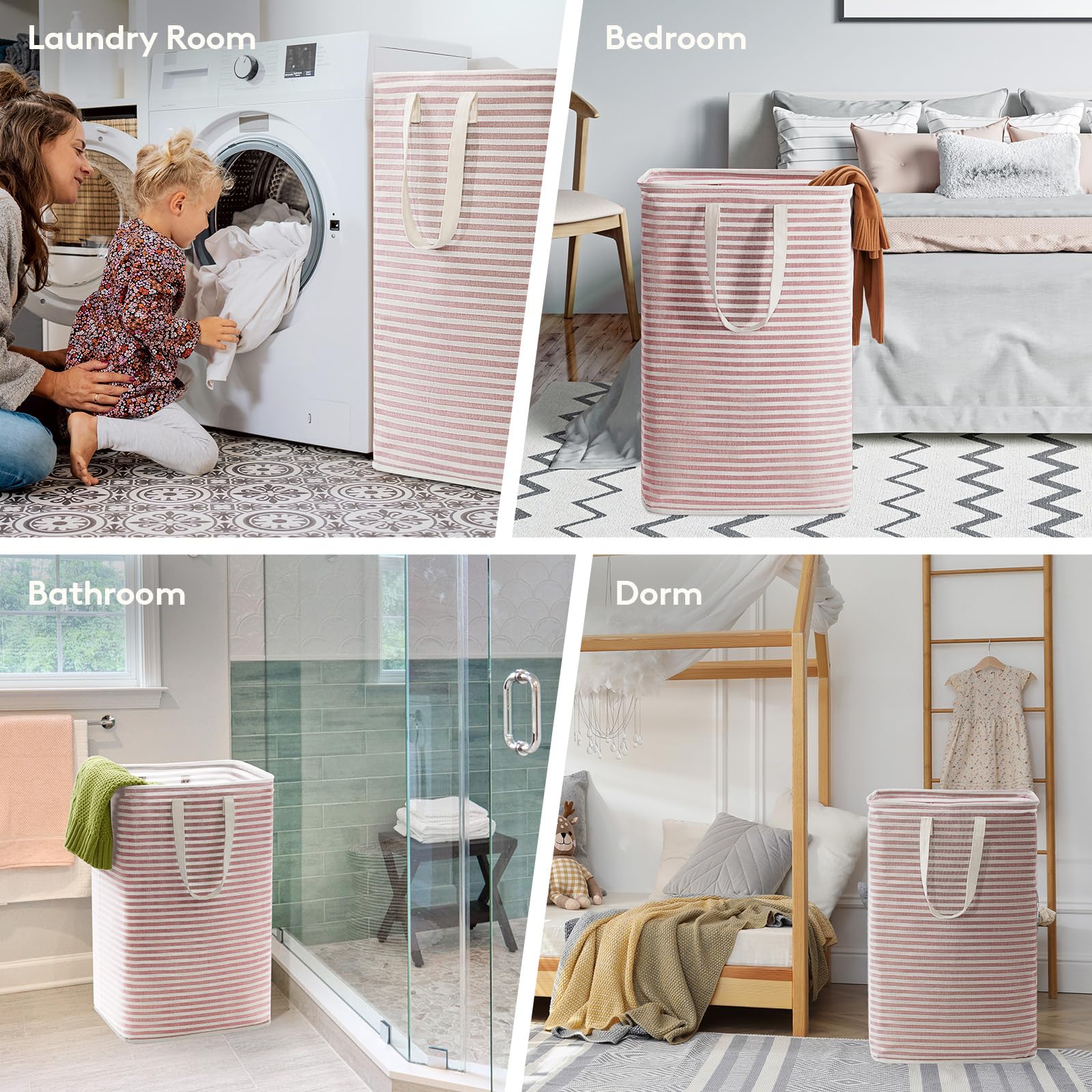 Foto 8 pulgar | Cesto de Ropa Lifewit 2 Unidades Piezas Rosas - Venta Internacional
