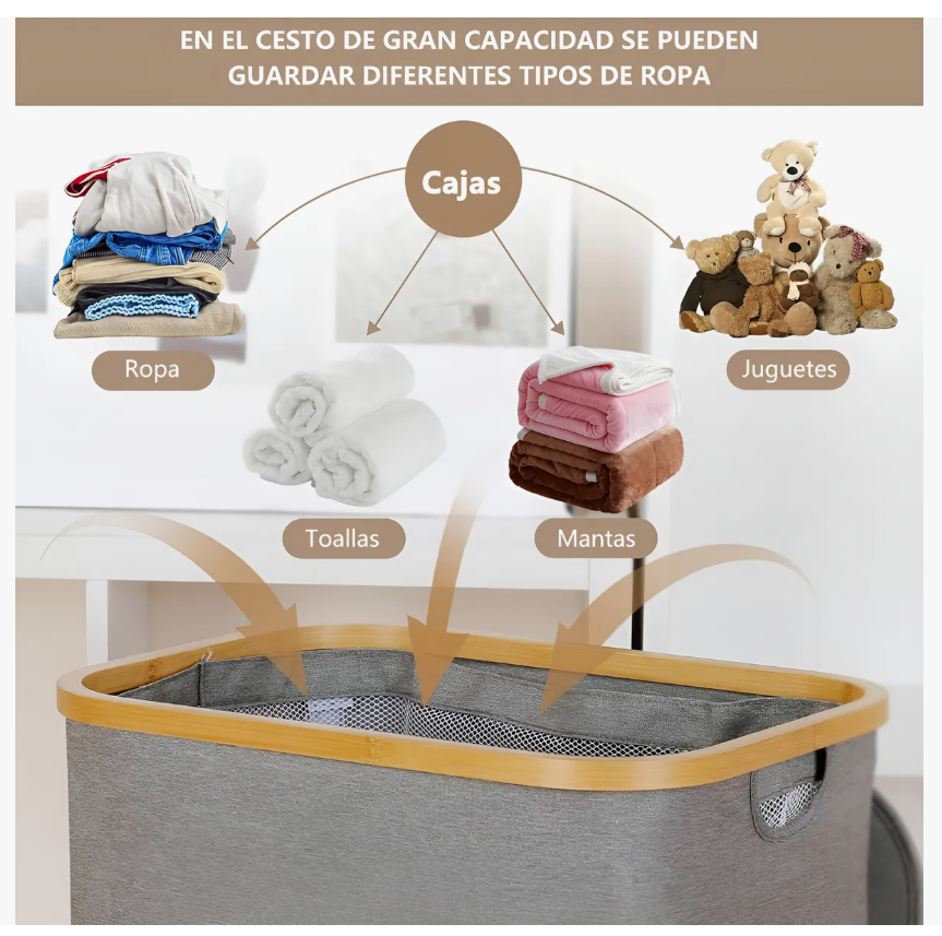 Foto 5 pulgar | Cesto de Ropa Arizona Plegable 110 L