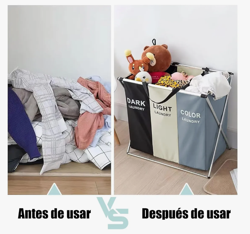 Foto 5 pulgar | Cesto de Ropa Arizona Plegable con 3 Secciones