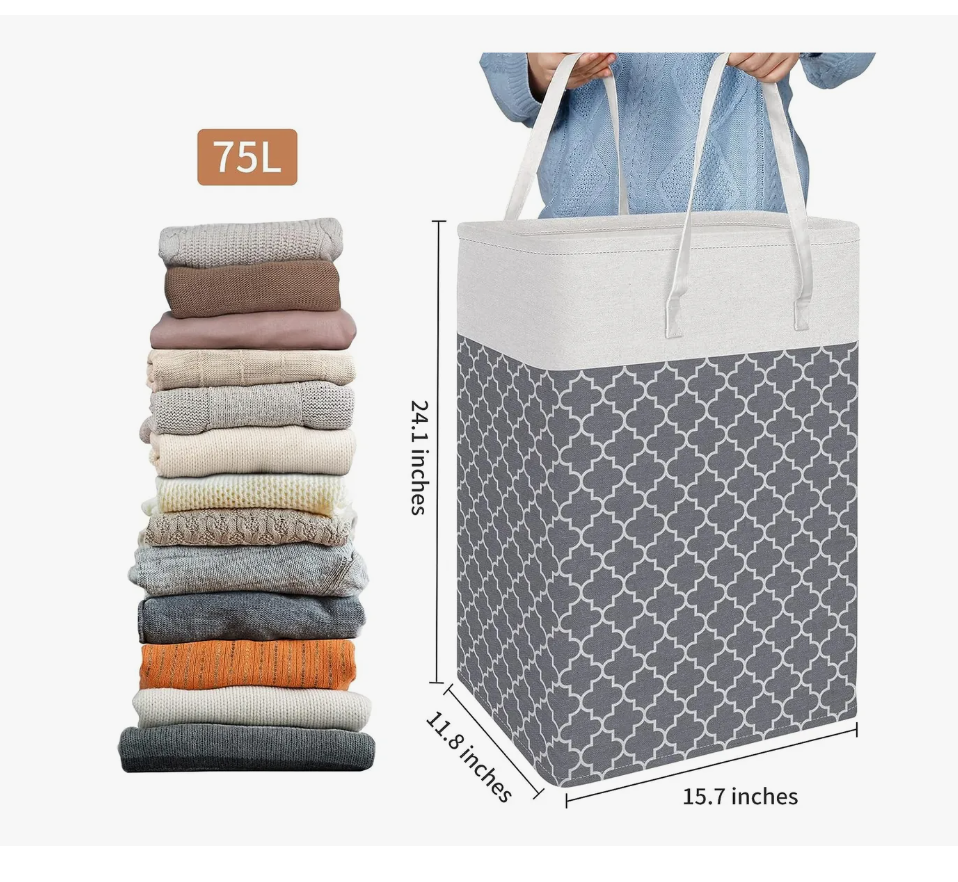 Foto 6 pulgar | Cesto de Ropa Tucson Plegable 2 Piezas de 75 L C/U