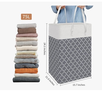 Foto 5 | Cesto de Ropa Tucson Plegable 2 Piezas de 75 L C/U