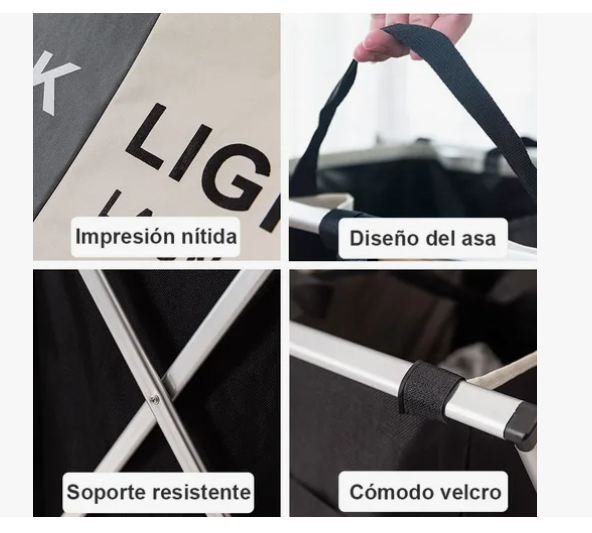 Foto 3 pulgar | Cesto Grande Para Ropa Sucia Plegable 3 Secciones