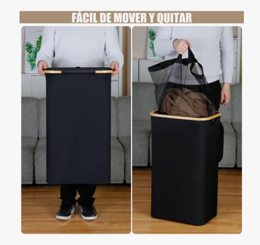 Foto 3 pulgar | Cesto para Ropa Plegable Negro