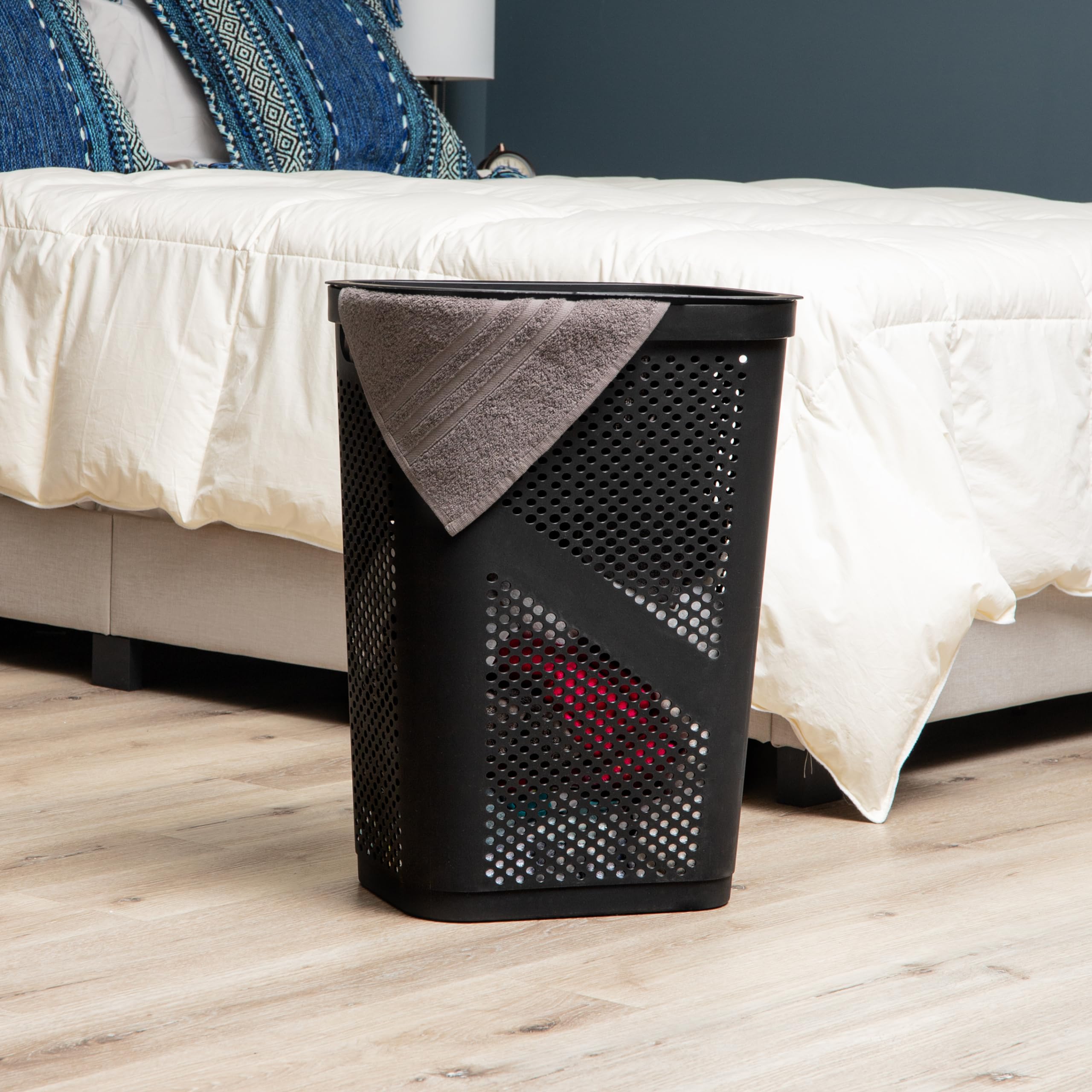 Foto 3 pulgar | Cesta Para Ropa Mind Reader, 60 L, Delgada, Con Tapa De Plástico Negro - Venta Internacional.
