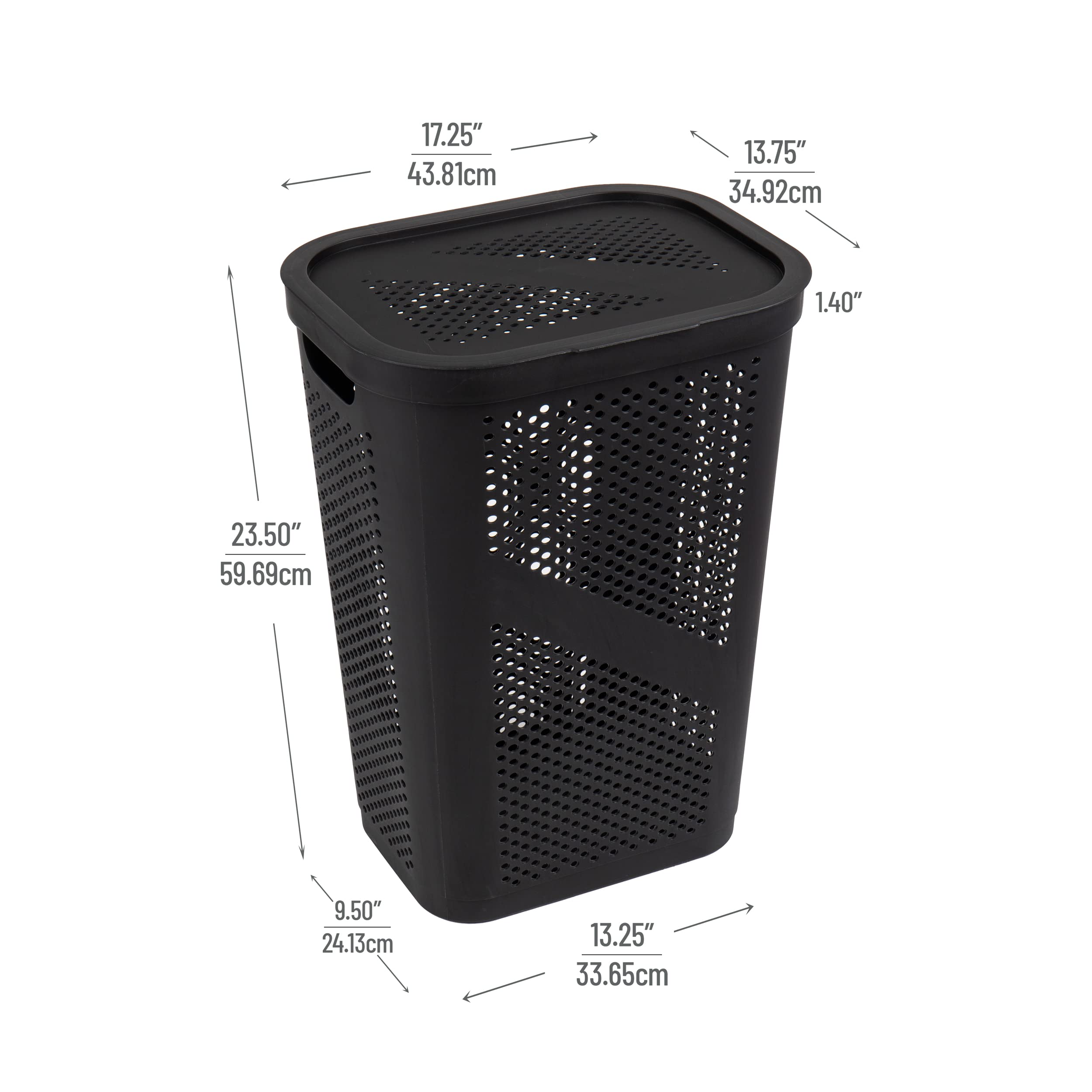 Foto 4 pulgar | Cesta Para Ropa Mind Reader, 60 L, Delgada, Con Tapa De Plástico Negro - Venta Internacional.