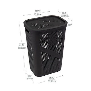 Foto 3 | Cesta Para Ropa Mind Reader, 60 L, Delgada, Con Tapa De Plástico Negro - Venta Internacional.