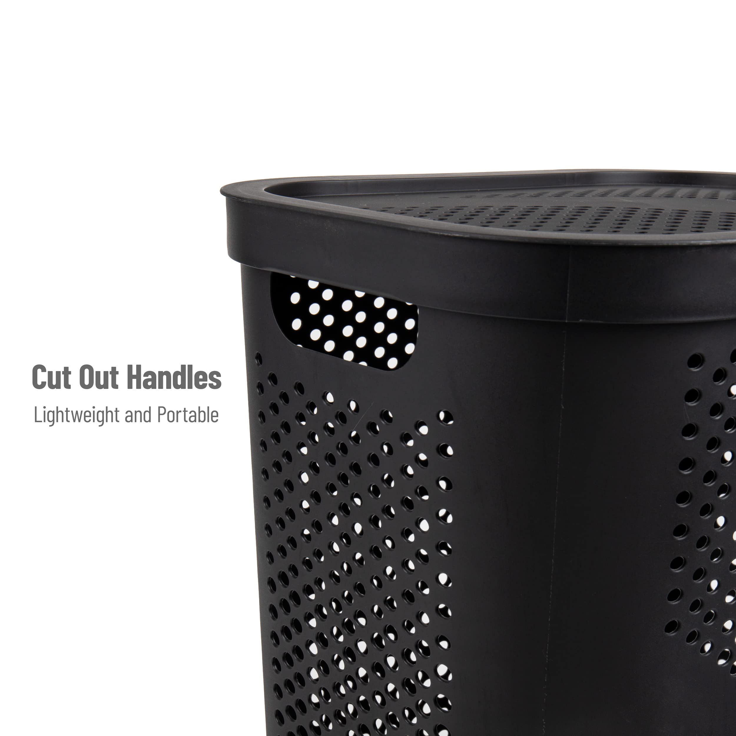 Foto 5 pulgar | Cesta Para Ropa Mind Reader, 60 L, Delgada, Con Tapa De Plástico Negro - Venta Internacional.